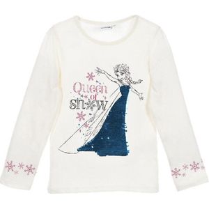 Disney Frozen longsleeve met pailletten off-white Maat 110