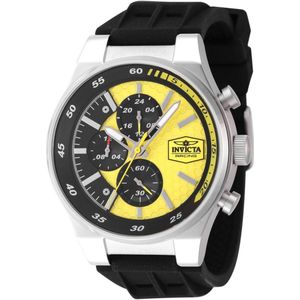 Invicta Racing 47738 Heren Horloge - Waterdicht - Analoog - Quartz Uurwerk - Roestvrij Staal met Gele Wijzerplaat -44mm