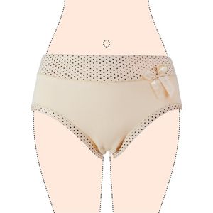Dames slips 3 pack effen met stippel beige M