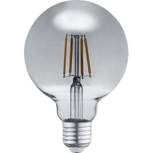 LED Lamp - Filament - Torna Globin - E27 Fitting - 6W - Warm Wit 3000K - Rookkleur - Aluminium