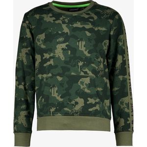Unsigned jongens sweater met camouflage print - Groen - Maat 134/140