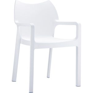 Alterego Design terrasstoel 'VIVA' uit witte kunststof