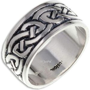 Endless Knot (Broad) Zilveren Ring, keltische ring Maat 65 (SR912.65)