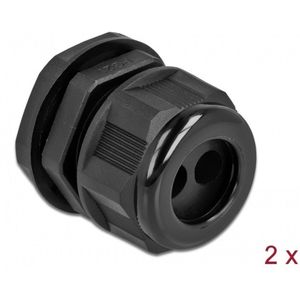 Delock - Kabeldoorvoer - Zwart - Kunststof - IP68 Waterdicht