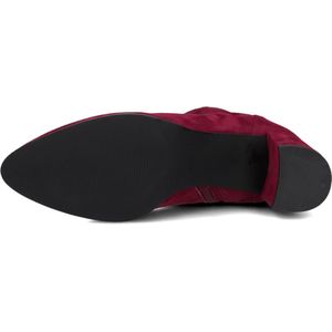 Notre-V 8543 Enkellaarsjes - Enkelboots met rits - Dames - Rood - Maat 38