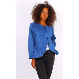 Daim vestje - dames - grote maten - Jeans blauw - maat 54/56