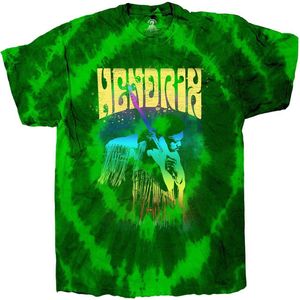 Jimi Hendrix - Hear The Vibe Heren T-shirt - L - Groen
