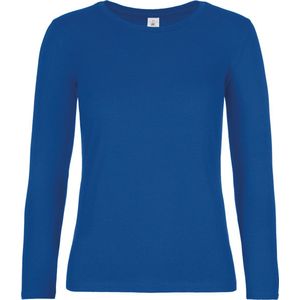 T-shirt Dames XXL B&C Ronde hals Lange mouw Royal Blue 100% Katoen