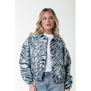 Colourful Rebel Bente Zebra Jacquard Bomber Jacket - XS/S