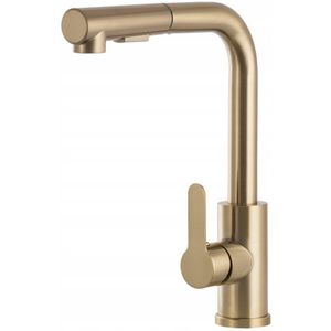 Keukenmengkraan Side 2 Geborsteld Goud - Uittrekbare Uitloop