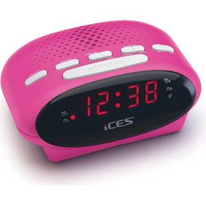 Wekkerradio met LED-display en Sluimerfunctie - Roze