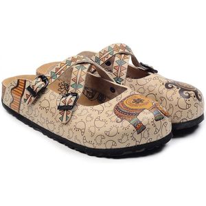 Goby Ethno Chic Clogs Dames - Vegan Leer - Handmade - Etnisch Print - Maat 35