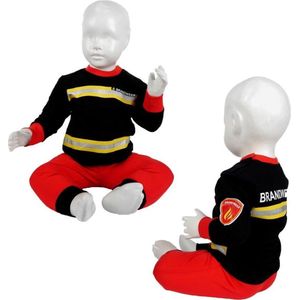 Fun2Wear Brandweer Pyjama Zwart Nieuw uniform - Maat 68