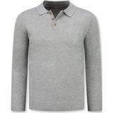Trui Heren - Polo Shirt Heren Lange Mouw - 536 - Grijs