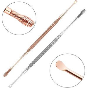 Tweekoppige RVS Oorreiniger I Oorsmeer Verwijderaar I Wattenstaafjes I Oorschep I Wax Removal I Oor reinigen I Zilver