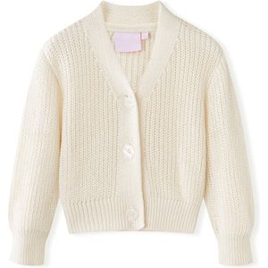 vidaXL - Kindervest - gebreid - 128 - sneeuwwit