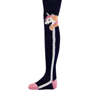 Maillot Ewers Kindermaat - Donkerblauw & Roze met Eenhoorn - Lurex zilverkleurige streep-92/98