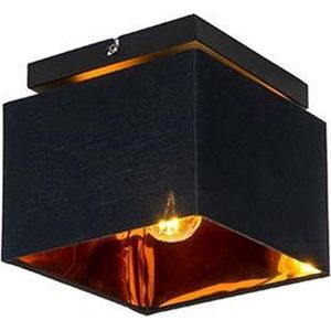 QAZQA vt - Moderne Plafondlamp met kap - 1 lichts - L 17 cm - Zwart - Woonkamer | Slaapkamer | Keuken