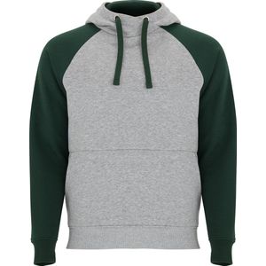 Roly Badet Hooded Sweatshirt RY1058 - Heather Grey 58/Bottle Green 56 - L