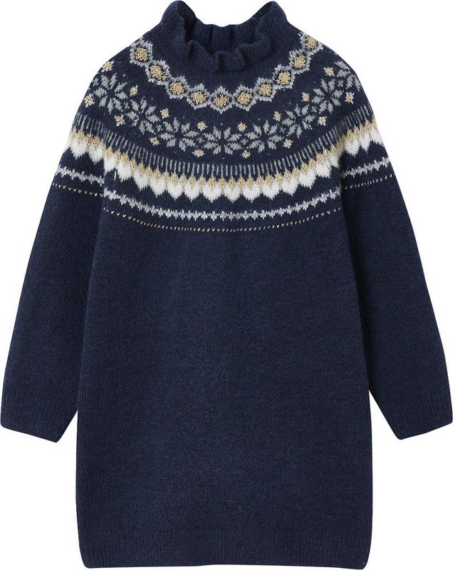 Jacquard Jurk - Ecru - Tricot Jurken