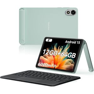 Blackview ZENO 1 Tablet - 8 inch Android 15 Tablet - Ultra Leicht Kompakt Gaming - 12 GB RAM+64 GB ROM(2TB TF) - Met Toetsenbord - T615 8-Kern KI-Chip - 4G LTE+WiFi 5G - 6000mAh - Face ID - Widevine L1 - BT5.2 - Groen