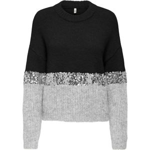 Only - Onlmaine Life - Trui - Zwart/Grijs - Dames