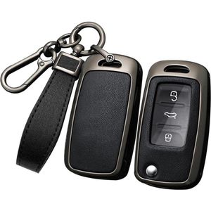 Beschermhoes autosleutel 3 toetsen VW Polo Golf 4-6 Multivan T5 Caddy Jetta Bora Skoda Superb Fabia Seat Ibiza zwart