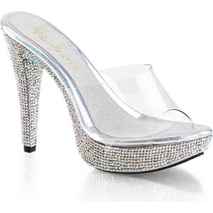Fabulicious - COCKTAIL-501DM Muiltjes met hak - US 11 - 41 Shoes - Zilverkleurig/Transparant