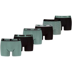 Puma Sport Boxershorts Microfiber - 6 stuks - Darg Sage / Black - Sport onderbroeken - Maat M