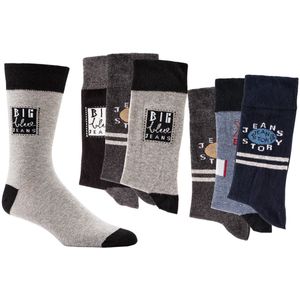 Fijne heren sokken | maat 39-42 | motief big blue | 6 paar