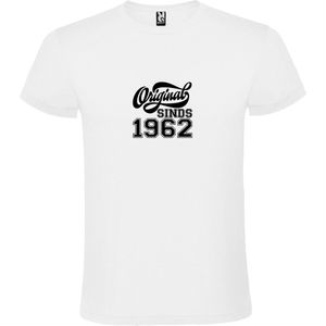 Wit T-Shirt met “Original Sinds 1962 “ Afbeelding Zwart Size XS