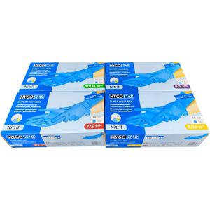 Hygostar Nitril Wegwerphandschoenen Super High Risk - Extra Sterk - Maat XL - 50 Stuks - Poedervrij - Blauw - Voor Medisch en Professioneel Gebruik