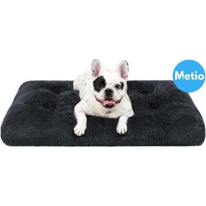 Metio - Pluche Hondenbed voor Grote & Middelgrote Honden - Wasbaar & Ademend Hondenkussen met Antislip Onderkant - XL - 105 x 70 cm - Grijs