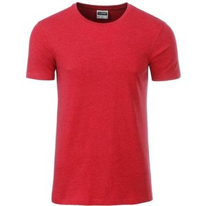 James and Nicholson - Heren Standaard T-Shirt (Melange Rood)
