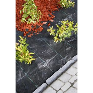 Zwart gronddoek/onkruiddoek 2 x 5 meter - Anti-worteldoeken/onkruiddoeken/gronddoeken voor in de groente/kruidentuin