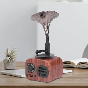 Retro Grammofoon Muziekdoos - Vintage Draagbare Draadloze Spreker 5W USB Oplaadbaar - Bluetooth Speaker voor Home Party Office