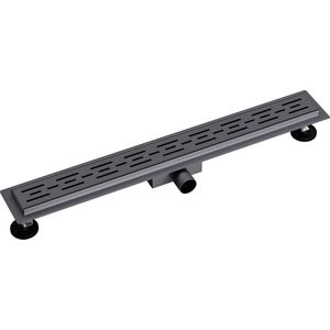 Douchegoot met Rooster - Lonis Trun - 60cm - Vloerflens - RVS - Gunmetal Grijs