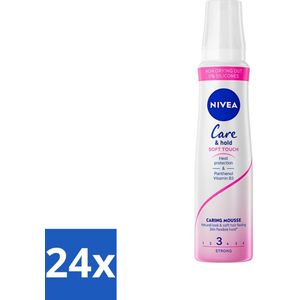 NIVEA - Haarschuim - Verzorging & Stevigheid Zachte Aanzet - 24 Uur Lang Bescherming - 250 ml - Voordeelverpakking - 24 stuks