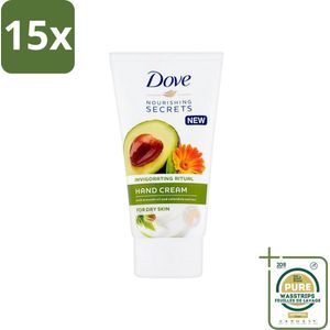 15 x Dove Nourishing Secrets - Handcrème - Avocado olie & Goudsbloem extract - Droge huid -75 ml - Grootverpakking - Handcrème - Avocado Olie - Voedend - Hydraterend - Droge Handen