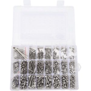 1080 stuks Schroeven en Moeren Assortimentset - M2 M3 M4 kruiskopschroeven en Moeren Wasmachines Kit voor doe-het-zelf bevestigingsaccessoires