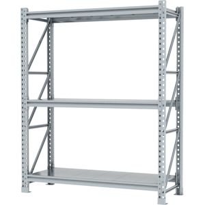 shelfplaza PRO 90x90x60 cm metalen stellingkast in grijs met 3