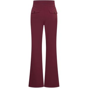 Bonded Travel Broek Flared 202631 Burgundy