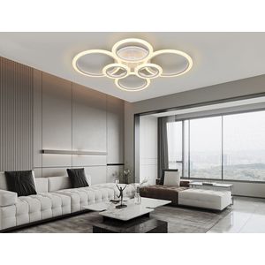 Ringen LED Kroonluchter - Moderne Plafondlamp - Dimbaar MetAfstandsbediening - Plafoniere - 80 cm - Plafond Verlichting - Woonkamerlamp - Moderne lamp