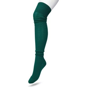 Bonnie Doon - Classic Cable Overknee - Donker Groen - Dames - Biologisch Katoen - Kniekousen