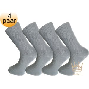 Nakkie’s medische sokken - 100% katoen - 4 paar - Maat 36/38 - Grijs - Neuropathie - Reuma - Diabetes
