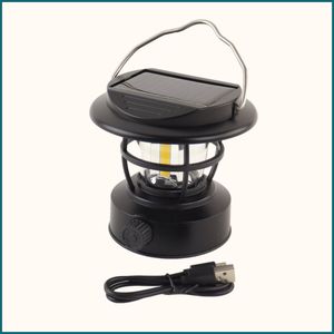HIXA Kampeerlamp - Stormlantaarn - Campinglamp - LED - Solar - Oplaadbaar