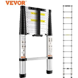 Seastone - Telescopische ladder - Ladder - Trap - Uitschuifbaar - 380 cm Hoog - Vouwladder - Draagvermogen 170 kg - Professioneel