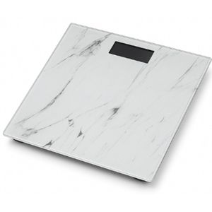 Digitale Personenweegschaal – Max. 180 kg – 28 × 28 cm – Step-On Start – Weegschaal met Marmerlook