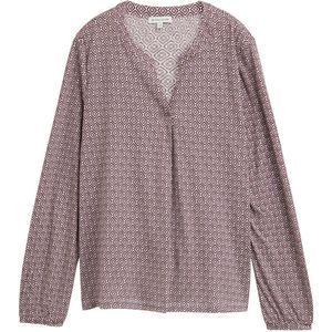 Tom Tailor - Blouse - Rood - Grafisch Patroon - Lange Mouwen