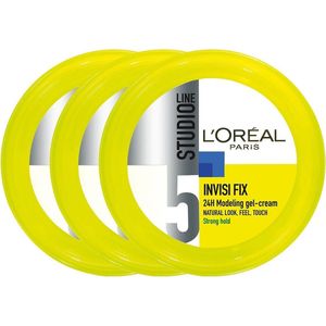 L'Oréal Paris Studio Line Invisi Fix - 24H Clean Modeling Gel Crème - 3 x 150 ml - Voordeelverpakking